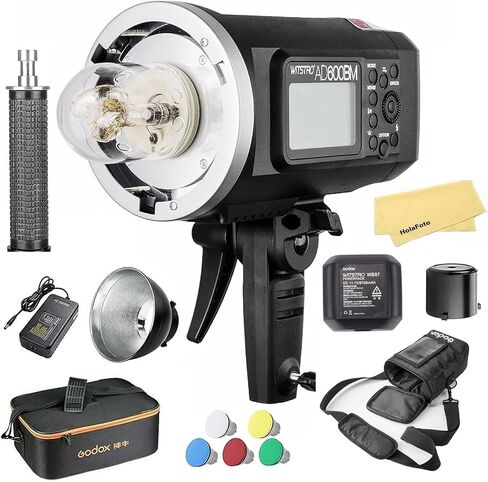 Godox AD600BM Outdoor Strobe Studio Monolight Bowens Mount GN87 1/8000 HSS فلاش خارجي، بطارية 8700 مللي أمبير في الساعة، 500 ومضة طاقة كاملة مع عاكس قياسي/حقيبة حمل CB-09/حقيبة فلاش محمولة PB-600 in Saudi Arabia