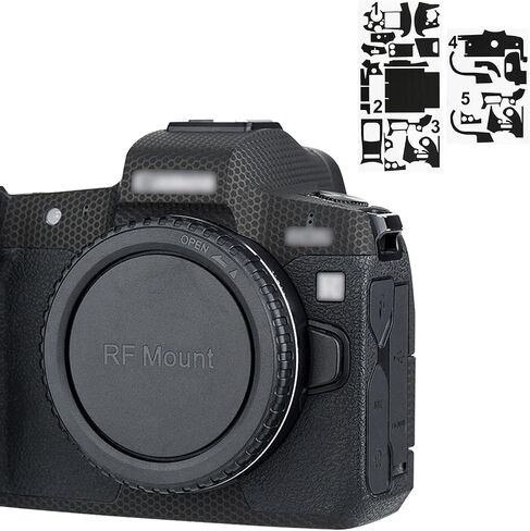 Kiorafoto Anti-Scratch Anti-wear Camera Body Skin Cover Protector Film for Canon EOS R Full Frame Mirrorless Camera - Camouflage Black Pattern in Saudi Arabia
