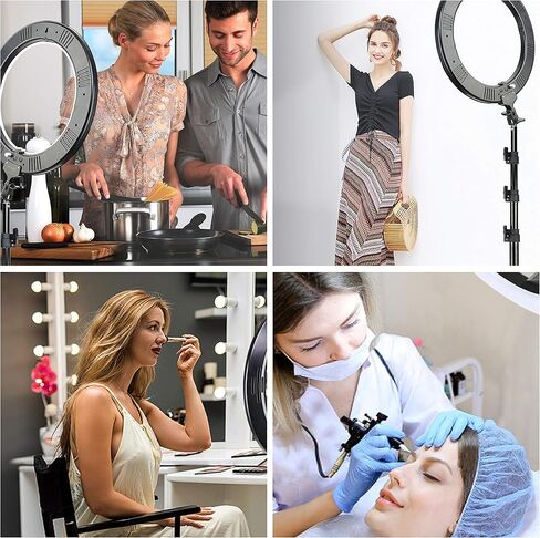 ZOMEI 18 بوصة LED ضوء حلقة خافت مع حامل، فلتر ألوان دافئ للتصوير الفوتوغرافي في الاستوديو، مكياج التجميل، بث مباشر، فيديو يوتيوب، متوافق مع الهاتف الذكي والكاميرا in Kuwait