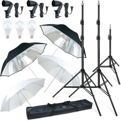 LINCO Lincostore Studio Lighting LED 2400 Lumens Umbrella Light Kit AM249 in Kuwait