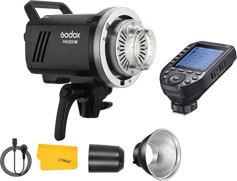 فلاش استوديو Godox MS300V MS300-V بقدرة 300 وات، فلاش نظام X لاسلكي 2.4 جيجا، مع مصباح تشكيل مطور، حامل Bowens Monolight مع مشغل فلاش لاسلكي Godox XProII-F متوافق مع كاميرا Fuji Fujifilm in Saudi Arabia