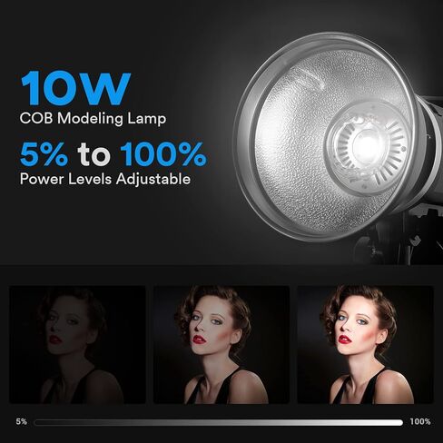 فلاش استوديو Godox MS300V MS300-V بقدرة 300 وات، فلاش نظام X لاسلكي 2.4 جيجا، مع مصباح تشكيل مطور، حامل Bowens Monolight مع مشغل فلاش لاسلكي Godox XProII-F متوافق مع كاميرا Fuji Fujifilm in Saudi Arabia