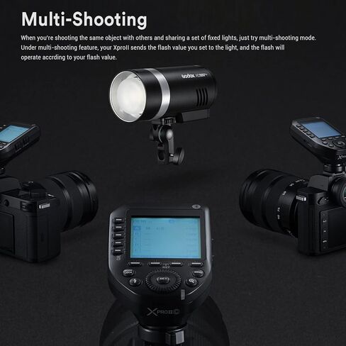 فلاش استوديو Godox MS300V MS300-V بقدرة 300 وات، فلاش نظام X لاسلكي 2.4 جيجا، مع مصباح تشكيل مطور، حامل Bowens Monolight مع مشغل فلاش لاسلكي Godox XProII-F متوافق مع كاميرا Fuji Fujifilm in Saudi Arabia