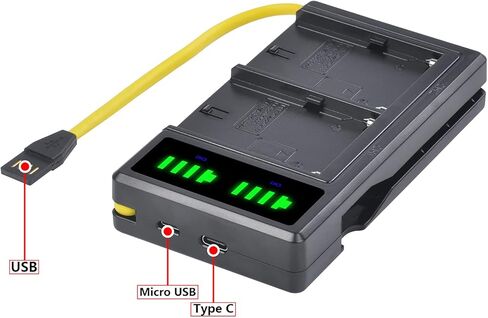 بطارية Pickle Power NP-F750، عبوتان NP-F770 بطارية 5200 مللي أمبير في الساعة مع مؤشرات طاقة LED وشاحن مزدوج لسوني NP-F970 F750 F960 F530 F570 CCD-SC55 TR516 TR716، لإضاءة فيديو YONGUO Godox LED in Kuwait
