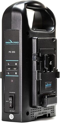 بطاريات IndiPRO 2X Micro Alpha Series 99Wh Lithium-Ion ومجموعة شاحن بطارية مزدوجة على شكل V، من ألياف الكربون in Kuwait