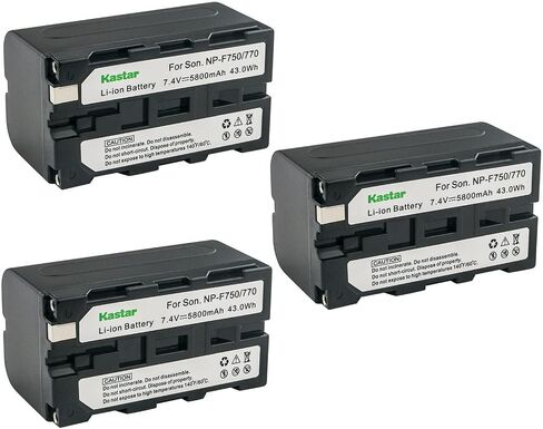 Kastar 1-Pack NP-F770 بطارية 7.4V 5800mAh بديلة لـ NP-F330 NP-F550 NP-F570 NP-F730 NP-F750 NP-F770 NP-F780Exp NP-F930 NP-F950 NP-F960 NP-F970 NP-F970Pro NP -بطارية F980 NP-F990 in Kuwait