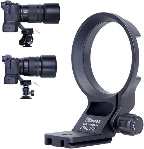 طوق عدسة iShoot ثلاثي القوائم متوافق مع Nikon Nikkor Z 135 مم F1.8 S Plena، Z 85 مم F1.2 S & Z MC 105 مم f/2.8 VR S، لوحة تحرير سريعة تدعم ARCA-Swiss Fit Tripod Head Clamp Stabilizer in Saudi Arabia