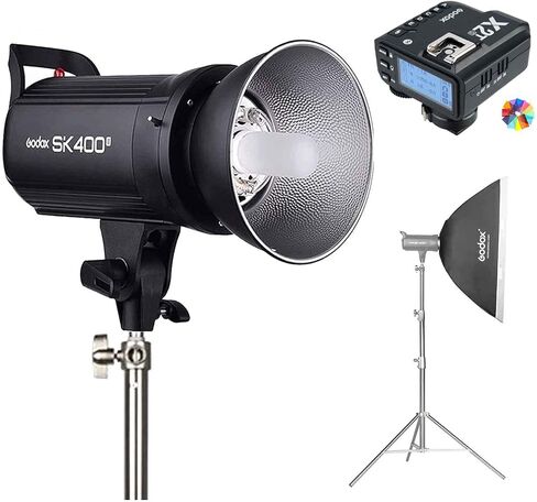 مجموعة Godox SK400II، مع مشغل Godox X2T-S لسوني، حامل إضاءة عالي التحمل 2.8 متر، وصندوق سوفت بوكس ​​60 × 90 سم، طقم فلاش ستروب احترافي للتصوير الفوتوغرافي في ضوء النهار 400 واط GN65 5600K، حامل بوينز in Saudi Arabia