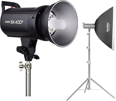 مجموعة Godox SK400II، مع مشغل Godox X2T-S لسوني، حامل إضاءة عالي التحمل 2.8 متر، وصندوق سوفت بوكس ​​60 × 90 سم، طقم فلاش ستروب احترافي للتصوير الفوتوغرافي في ضوء النهار 400 واط GN65 5600K، حامل بوينز in Saudi Arabia