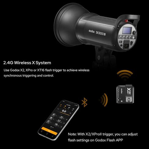 Godox SK400IIV SK400II-V + XProII-N Trigger for Nikon, 400Ws Strobe Studio Flash GN65 5600K 2.4G with LED Modeling Lamp Bowens Mount Monolight for Studio, Portrait Photography with 60x90CM Softbox in Kuwait