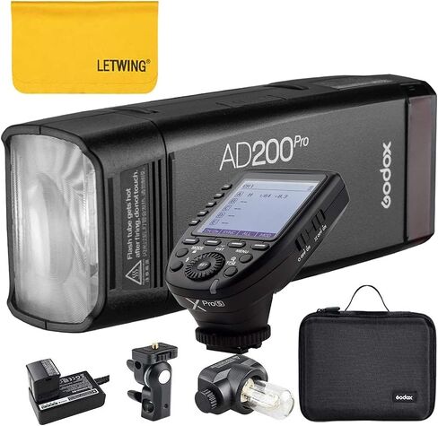 Godox AD200Pro TTL 2.4G HSS 1/8000s Pocket Flash Light Double Head 200Ws with 14.4V/2900mAh Lithium Battery and Godox XPro-S Flash Trigger in Saudi Arabia