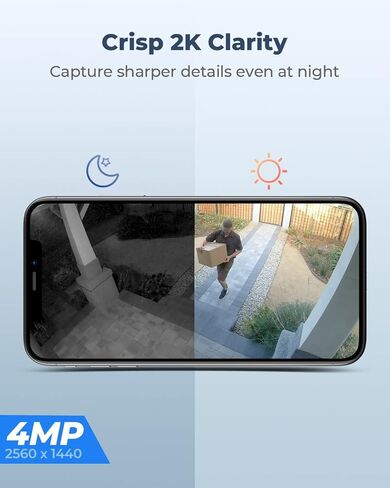 REOLINK Argus PT+لوحة شمسية - كاميرا تعمل بالطاقة الشمسية قابلة للإمالة 2K في الهواء الطلق لاسلكية لأمن المنزل، لا حاجة إلى محور، رؤية ليلية 2K، كشف ذكي، صوت ثنائي الاتجاه، دعم Alexa/Google Assistant (عبوتان) in Kuwait