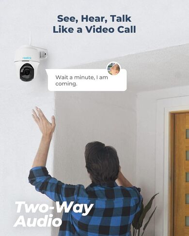 REOLINK Argus PT+لوحة شمسية - كاميرا تعمل بالطاقة الشمسية قابلة للإمالة 2K في الهواء الطلق لاسلكية لأمن المنزل، لا حاجة إلى محور، رؤية ليلية 2K، كشف ذكي، صوت ثنائي الاتجاه، دعم Alexa/Google Assistant (عبوتان) in Kuwait