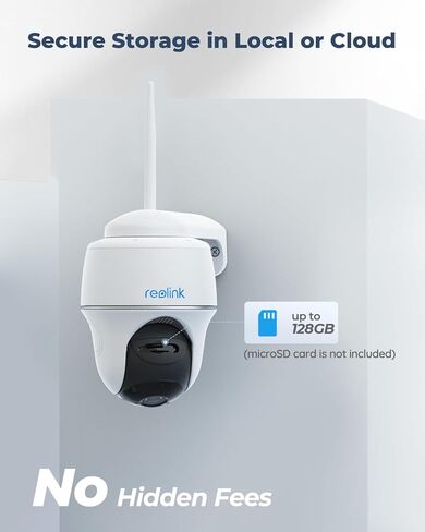 REOLINK Argus PT+لوحة شمسية - كاميرا تعمل بالطاقة الشمسية قابلة للإمالة 2K في الهواء الطلق لاسلكية لأمن المنزل، لا حاجة إلى محور، رؤية ليلية 2K، كشف ذكي، صوت ثنائي الاتجاه، دعم Alexa/Google Assistant (عبوتان) in Kuwait