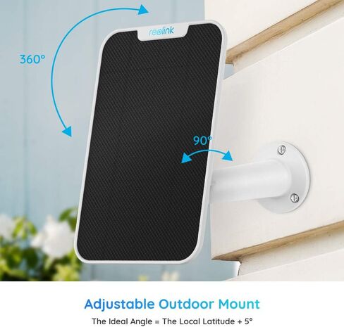 REOLINK Argus PT+لوحة شمسية - كاميرا تعمل بالطاقة الشمسية قابلة للإمالة 2K في الهواء الطلق لاسلكية لأمن المنزل، لا حاجة إلى محور، رؤية ليلية 2K، كشف ذكي، صوت ثنائي الاتجاه، دعم Alexa/Google Assistant (عبوتان) in Kuwait