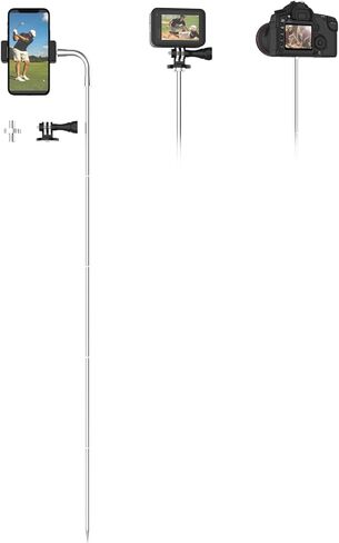 Ground Spike Stake Mount for Camera Phone Gopro, Outdoor Height Adjustable Smartphone Pole Stand, Travel Phone Tripod for Golf Swing Camping Beach Video Recording in Kuwait