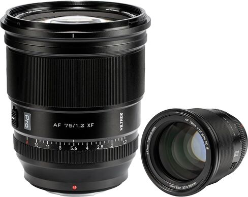 فيلتروكس عدسة بفتحة واسعة 75 ملم f/1.2 XF Prime APS-C لفوجي X ماونت x-A7 X-T30 X-T4 X-E4 X-Pro3 X-T200 X-H2S X-S10 (تركيز تلقائي، STM،) اسود in Kuwait