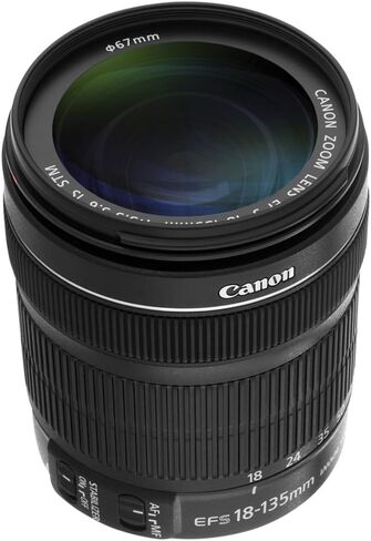 Canon EF-S 18-135mm f/3.5-5.6 is STM Lens with 64GB Extreme Pro Card + Corel Photo Software + Flexible Tripod + Filter kit + Card Wallet + Backpack + Cleaning Kit + Card Reader + Cap Keeper (Renewed) in Saudi Arabia