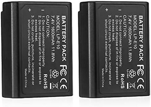 بطارية Magolin LP-E10 مكونة من قطعتين بطاريات بديلة LP E10 متوافقة مع EOS Rebel T7، T6، T5، T3، T100، 4000D، 3000D، 2000D، 1500D، 1300D، 1200D، 1100D والمزيد (ليس لـ T3i T5i T6i T6s T7i) in Kuwait