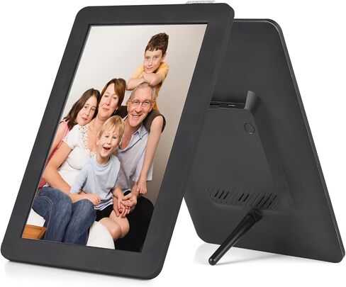 إطار صور رقمي Andoer Frameo WiFi، إطار صور رقمي ذكي مقاس 10.1 بوصة - تحكم باللمس، تدوير تلقائي، مشاركة التطبيق، 16 جيجابايت، واي فاي، سحاب، مع حامل للعائلة والأصدقاء in Kuwait