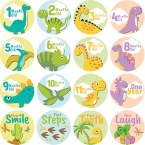 ملصقات للأولاد بصورة ديناصور بيبي مايلستون ملصقات الأطفال الشهرية 12 ملصقات معلم للفتاة الصغيرة، ملصقات مايلستون للأولاد أو البنات، ملصقات شهرية للآباء الجدد in Kuwait