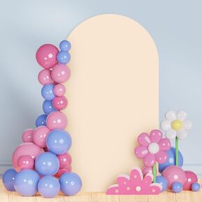 Dusty Blue Arch Cover 7.2FT Spandex Fitted Wedding Arch Covers Round Top Arch Cover Backdrop Fabric for Balloon Arch Stand Cover Chiara Backdrop Cover for Baby Shower Birthday Party Decor