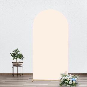 2x5ft Aquamarine Spandex Arch Backdrop Cover Aquamarine Arch Cover Fit Round Top Backdrop Stand Arch Wall Backdrop Cover for Wedding Baby Shower Bridal Shower Birthday Events Party Decoration