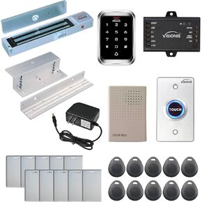 Visionis FPC-5286 One Door Access Control in Swinging Door 1200lbs Maglock + VIS-3000 Outdoor Weatherproof Keypad/Reader Standalone with Mini Controller + Wiegand 26, No Software, EM Card, 1000 Users