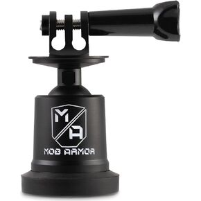 موب ارمور حامل مغناطيسي محوري لكاميرا الاكشن - حامل مغناطيسي لكاميرا جوبرو، اساسيات منشئ المحتوى، يدعم مغناطيس سحب بقوة 90 باوند، غطاء كروي 90 درجة (5 × 5 × 5 انش) in Kuwait