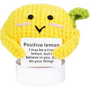 FreeNFond Positive Funny Potato, Cute Crochet Potato with Bow Positive Card, Cute Wool Knitted Potato for Best Friend Encouragement Birthday Gifts