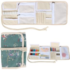 Teamoy Crochet Hook Case Organizer, Crochet Hook Roll Bag, Plum Flowers in Kuwait