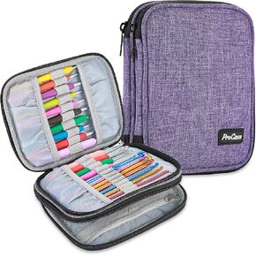 ProCase Crochet Hook Case (up to 6.5 Inches), Travel Organizer Zipper Bag for Various Crochet Hooks, Circular Knitting Needles and Other Accessories (NO Accessories Included) in Saudi Arabia