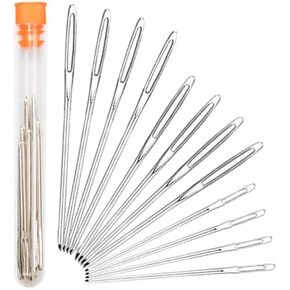 Hekisn Large-Eye Blunt Needles, 6 Piece Pro Quality Stainless Steel Yarn Knitting Needles, Sewing Needles, Crafting Knitting Weaving Stringing Needles (6 Pieces)