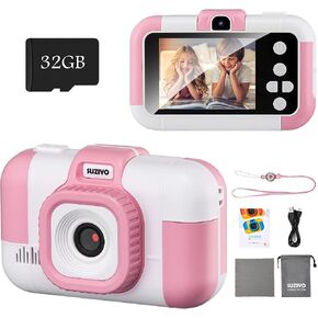 SUZIYO Kids Camera, Digital Video Camcorder Dual Lens 1080P 2.4 Inch HD,Best Birthday Electronic Toys Gifts for Toddlers Age 3-10 Years Old Boys Grils Children (with 32G Micro SD Card,Blue) in Saudi Arabia