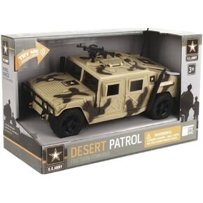 US Army Desert Patrol Hummer Armored Vehicle with Sound Friction Powered 3+