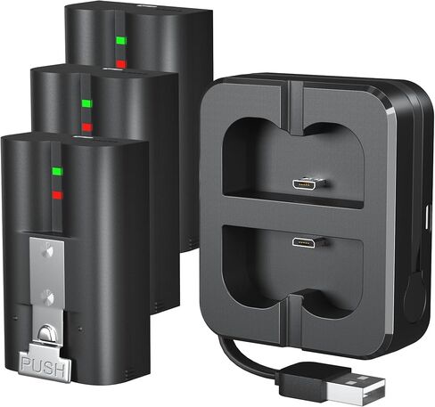 3 Packs 6040mAh Replacement Battery and Dual USB Charging Station Compatible with Ring, for Video Doorbell 2/3/4 and Spotlight Cam Battery 3.65V Lithium-Ion Batteries (Not for Stick Up Cam) in Kuwait