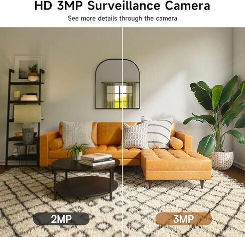 كاميرا مراقبة لمبة إضاءة WOOLINK 3MP - كاميرا لمبة إضاءة WiFi لاسلكية 2.4 جيجا هرتز، كاميرا بمقبس إضاءة E26/E27، رؤية ليلية ملونة، كشف الحركة، إشعار إنذار التطبيق in Kuwait