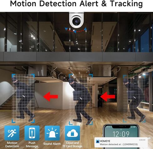 كاميرا مراقبة لمبة إضاءة WOOLINK 3MP - كاميرا لمبة إضاءة WiFi لاسلكية 2.4 جيجا هرتز، كاميرا بمقبس إضاءة E26/E27، رؤية ليلية ملونة، كشف الحركة، إشعار إنذار التطبيق in Kuwait