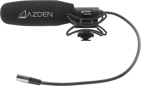 Azden SGM-250MX Professional Compact Cine Shotgun Microphone with Mini XLR Output | 6.02 Compact Shotgun, 13 Hardwired Mini-Xlr, DC 11-50v Phantom, Supercardioid, Includes Smh-X Shockmount, Windscreen, Pouch in Saudi Arabia