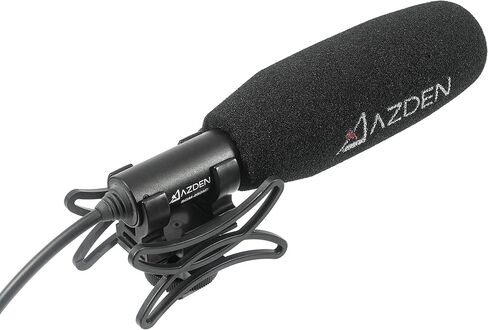 Azden SGM-250MX Professional Compact Cine Shotgun Microphone with Mini XLR Output | 6.02 Compact Shotgun, 13 Hardwired Mini-Xlr, DC 11-50v Phantom, Supercardioid, Includes Smh-X Shockmount, Windscreen, Pouch in Saudi Arabia