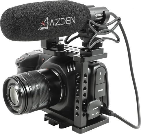 Azden SGM-250MX Professional Compact Cine Shotgun Microphone with Mini XLR Output | 6.02 Compact Shotgun, 13 Hardwired Mini-Xlr, DC 11-50v Phantom, Supercardioid, Includes Smh-X Shockmount, Windscreen, Pouch in Saudi Arabia