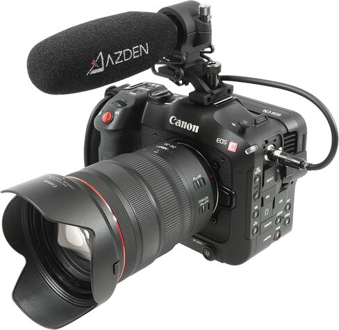 Azden SGM-250MX Professional Compact Cine Shotgun Microphone with Mini XLR Output | 6.02 Compact Shotgun, 13 Hardwired Mini-Xlr, DC 11-50v Phantom, Supercardioid, Includes Smh-X Shockmount, Windscreen, Pouch in Saudi Arabia