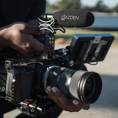 Azden SGM-250MX Professional Compact Cine Shotgun Microphone with Mini XLR Output | 6.02 Compact Shotgun, 13 Hardwired Mini-Xlr, DC 11-50v Phantom, Supercardioid, Includes Smh-X Shockmount, Windscreen, Pouch in Saudi Arabia