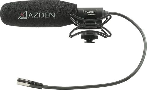 Azden SGM-250MX Professional Compact Cine Shotgun Microphone with Mini XLR Output | 6.02 Compact Shotgun, 13 Hardwired Mini-Xlr, DC 11-50v Phantom, Supercardioid, Includes Smh-X Shockmount, Windscreen, Pouch in Saudi Arabia