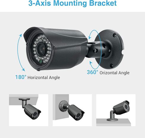 كاميرا أمان خارجية Lifoarey 5MP HD إضافية، كاميرا CCTV سلكية TVI/CVI/AHD/CVBS، تدعم مراقبة التسجيل على مدار الساعة طوال أيام الأسبوع، متوافقة مع DVR 5MP/4K، مقاومة للطقس، غلاف معدني، رؤية ليلية 75 قدم in Kuwait