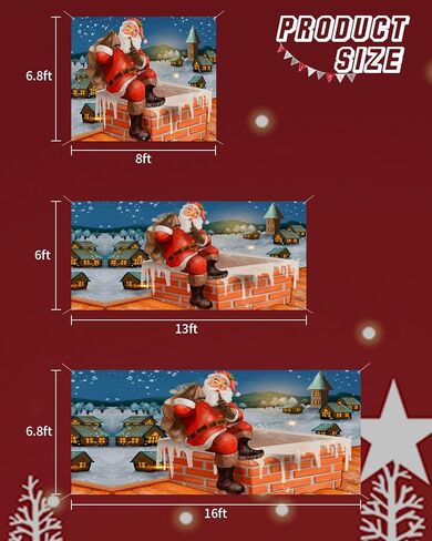 عيد الميلاد باب المرآب راية غطاء 7 × 8 قدم، عيد الميلاد سانتا كلوز مع الهدايا قرية الثلج عيد الميلاد باب المرآب الزينة عطلة عيد الميلاد خلفية ديكور لفصل الشتاء السنة الجديدة حفلة عيد الميلاد in Kuwait