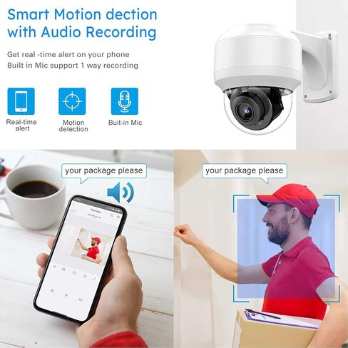 متوافق مع كاميرا Hikvision 4K PTZ 8MP بالألوان الكاملة PoE IP، عدسة تكبير بصري 5X 2.7~13.5 مم، اكتشاف الإنسان/المركبة بالذكاء الاصطناعي، رؤية ليلية ملونة بأضواء كاشفة بطول 98 قدمًا، صوت ثنائي الاتجاه، SD(512 جيجابايت)، IP67(2386IRC PTZ) in Kuwait