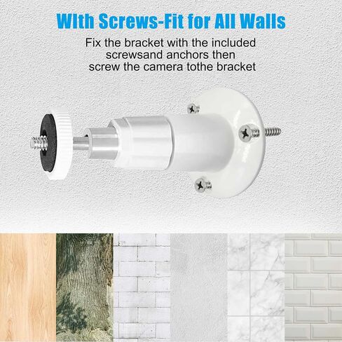 Alerktify 3 Pack Wall Mount Bracket for Stick Up Cam & Indoor Cam, 360 Degree Adjustable Mount, Perfect View Angle for Surveillance Camera System in Saudi Arabia