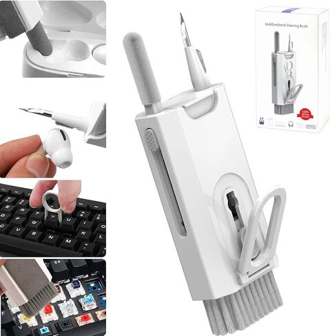 مجموعة تنظيف إلكترونية 8 في 1، قلم تنظيف 3 في 1 لأجهزة AirPods، مجموعة تنظيف لوحة المفاتيح مع فرشاة ناعمة، أدوات تنظيف متعددة الوظائف لمنفذ شحن iPhone، الهاتف، سماعات الأذن، الكمبيوتر المحمول - شاشة الكمبيوتر in Kuwait