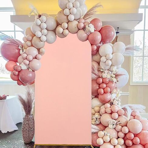 Dusty Blue Arch Cover 7.2FT Spandex Fitted Wedding Arch Covers Round Top Arch Cover Backdrop Fabric for Balloon Arch Stand Cover Chiara Backdrop Cover for Baby Shower Birthday Party Decor in Saudi Arabia
